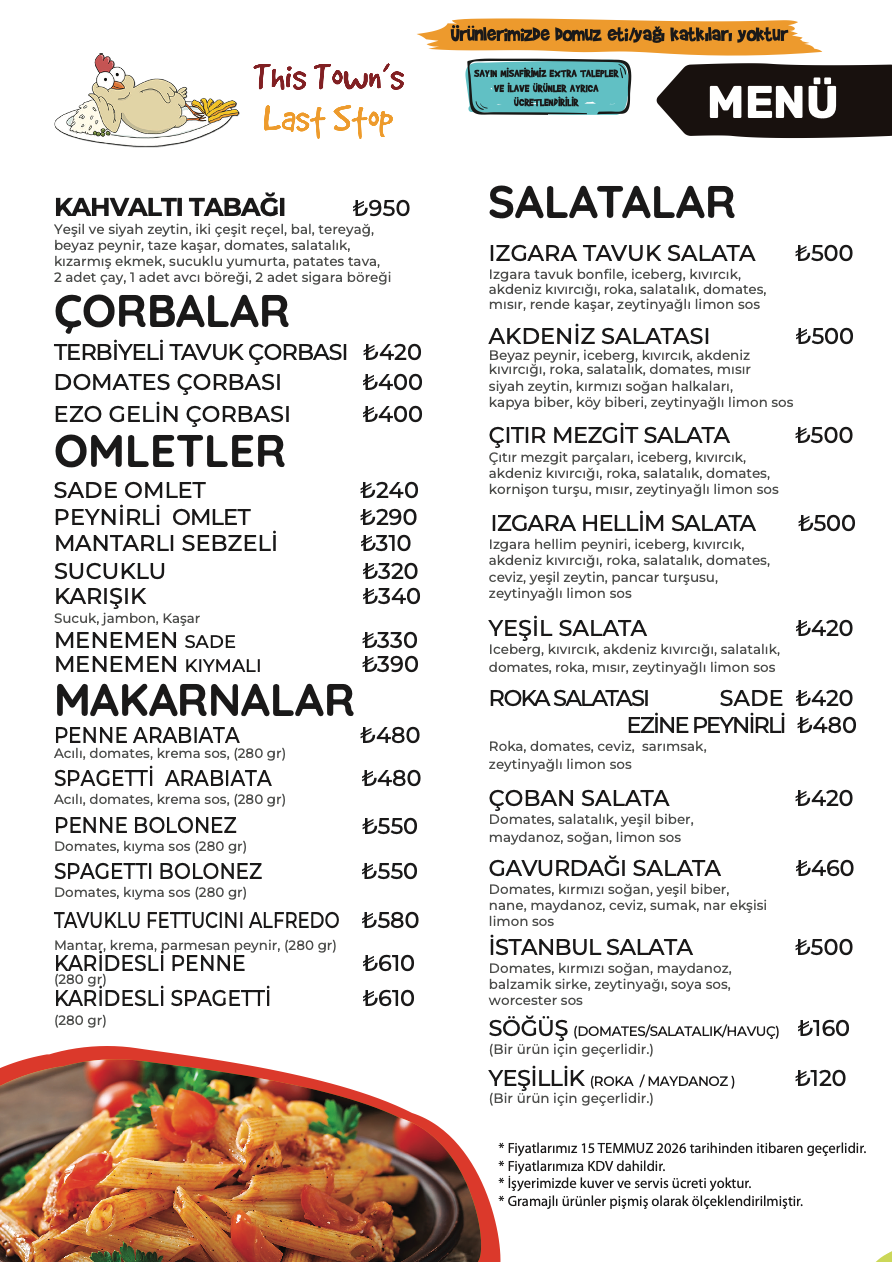 Last Stop Menü 2